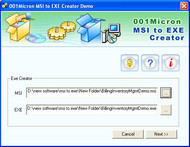 001Micron MSI to EXE Converter screenshot